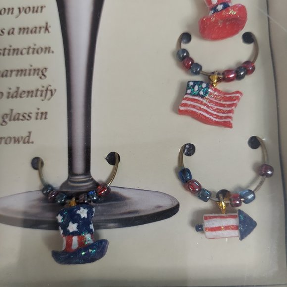 Patriotic Wine Charms - Picture 4 of 4